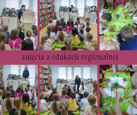 dzieci uczestniczące w zajęciach z edukacji regionalnej w bibliotece